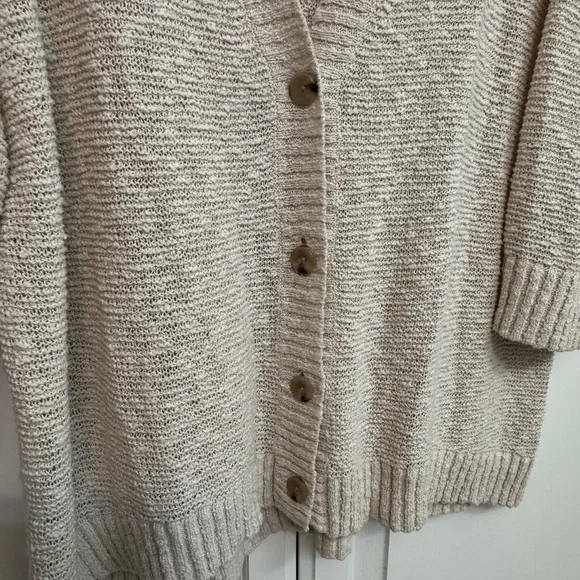 J. Jill Light Tan Cardigan Knit Sweater Size XL - Picture 3 of 5